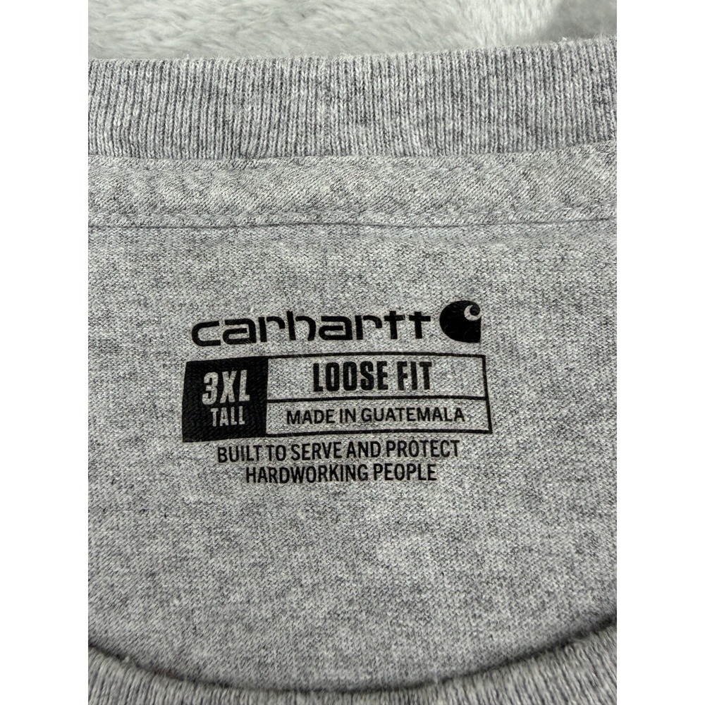Carhartt T-Shirt Men's 3XL Gray Short Sleeve Workwear Loose Fit Neck Big & Tall - Picture 3 of 9
